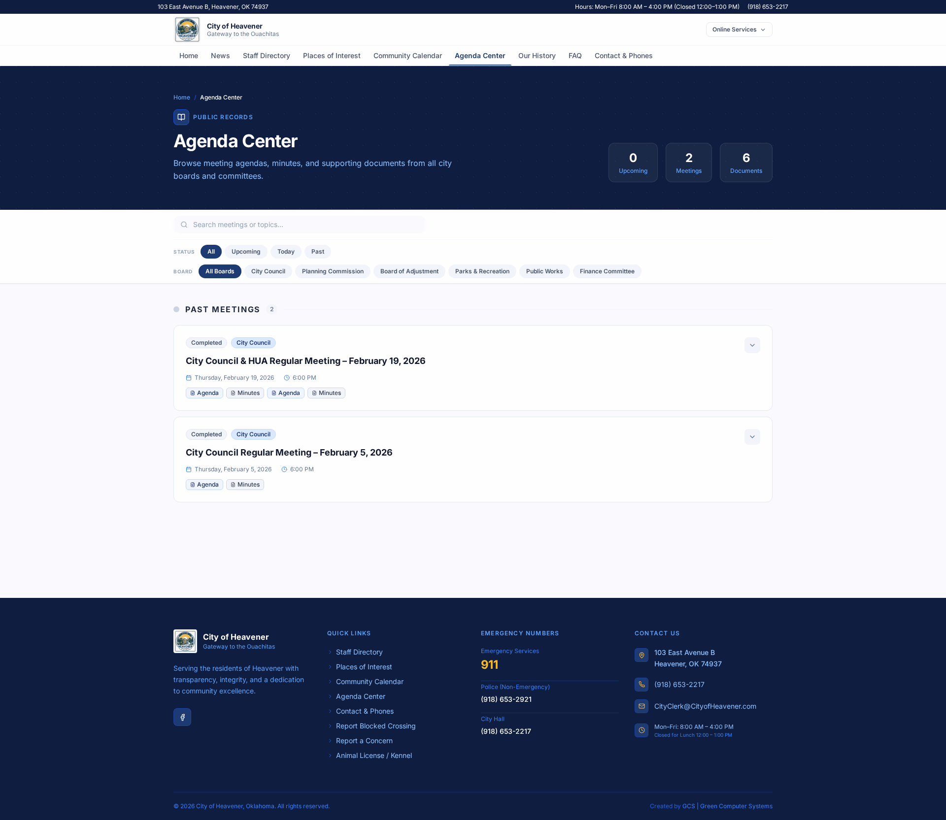 Agenda Center